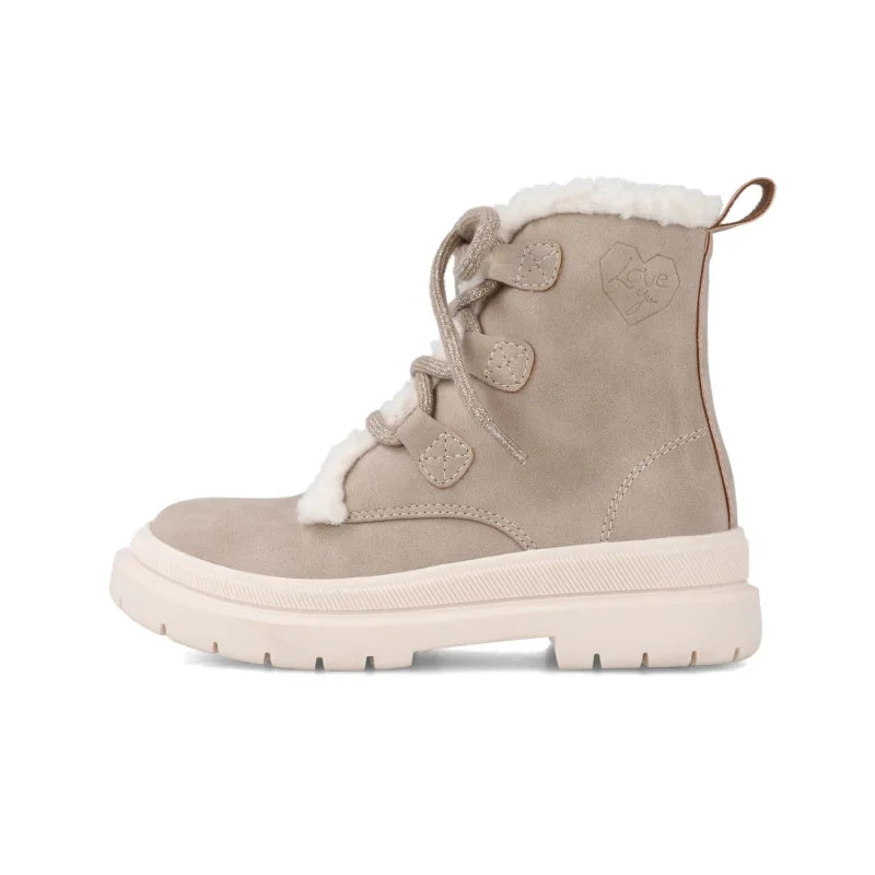 Garvalin Garvalin Δερμάτινα Παιδικά Μποτάκια για Κορίτσια με Φερμουάρ Μπεζ Μποτάκι Κορίτσι / Boots Girl 231560-B-05