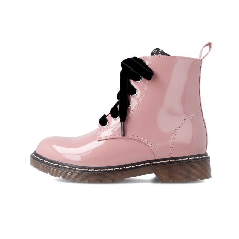 Garvalin Garvalin Παιδικά Αρβυλάκια από Λουστρίνι με Φερμουάρ Ροζ Μποτάκι Κορίτσι / Boots Girl 231565-C-05