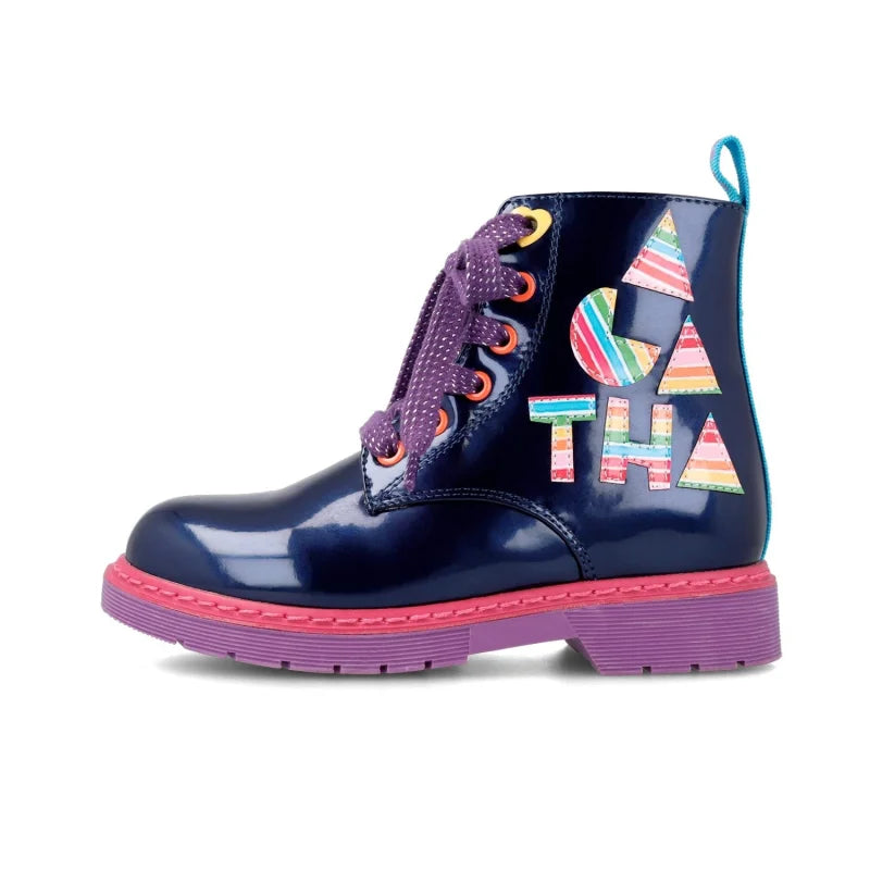 Αgatha Ruiz De La Prada Agatha Ruiz De La Prada Παιδικά Μποτάκια Λουστρίνι με Φερμουάρ Μπλε Μποτάκι Κορίτσι / Boots Girl 231960-A-05