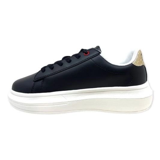 US Polo U.S. Polo Assn. Παιδικά Sneakers Ανατομικά για Κορίτσι Μαύρα Sneaker Κορίτσι / Sneaker Girl HELIS004A-BLK-GOL01-1-1000x1000
