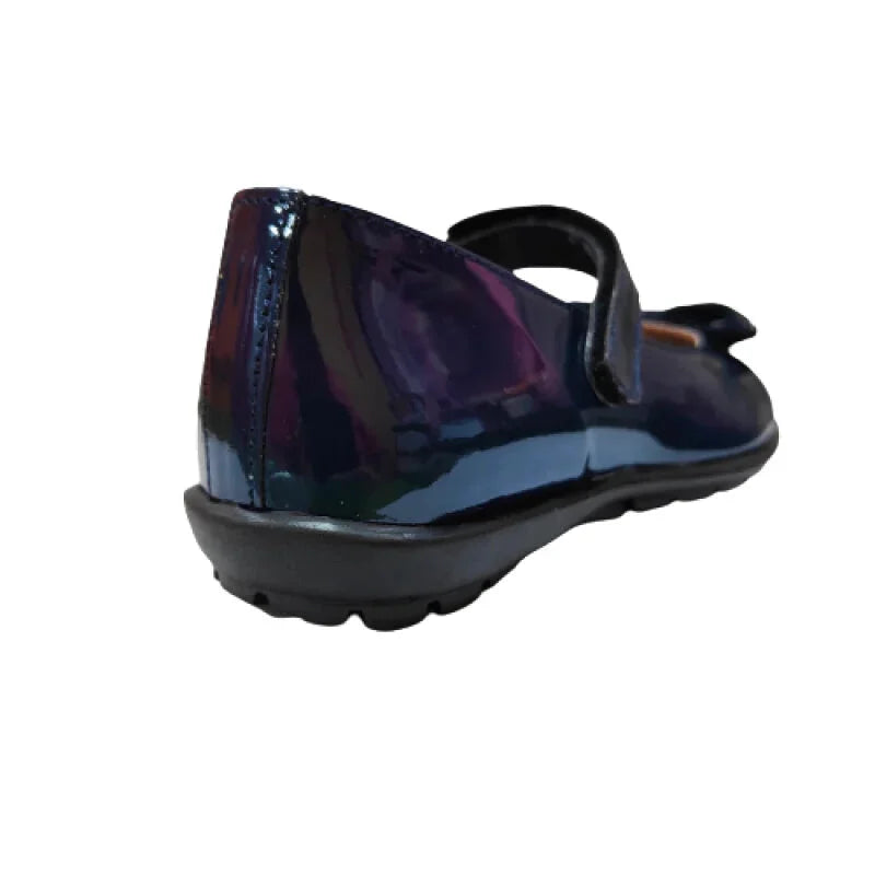 Ricco Ricco Παιδικές Ελληνικές Δερμάτινές Μπαλαρίνες Χειροποίητες Ανατομικές για Κορίτσια Μπλε Μπαρέτα/ Ballerina / Flat Shoes Girl IMG20230929123218-removebg-preview