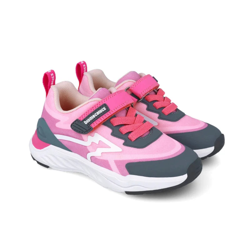 Biomecanics 251166 Scarpe Da Ginnastica Rosa Per Bambine – FOAMtech, Punta In Gomma, Chiusura Elastico E Velcro, Suola Morbida E Rimovibile