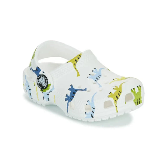 Crocs Crocs Classic Character Print Cloq Παιδικά Ανατομικά Σαμπό με Δεινόσαυρους Λευκά Θαλάσσης Αγόρι / Beachwear Boys fixedratio_20240213130535_crocs_paidika_papoutsakia_thalassis_classic_209697_9dh_leyka