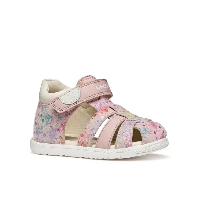 Geox Geox B254WB Macchia Gir Βρεφικά Δερμάτινα Πέδιλα Ροζ Floral Πέδιλο Κορίτσι / Sandals Girl geox-sandalia-b-sandal-macchia-gir-b254wb-007bc-c8w0g-roz-0000305699145_1