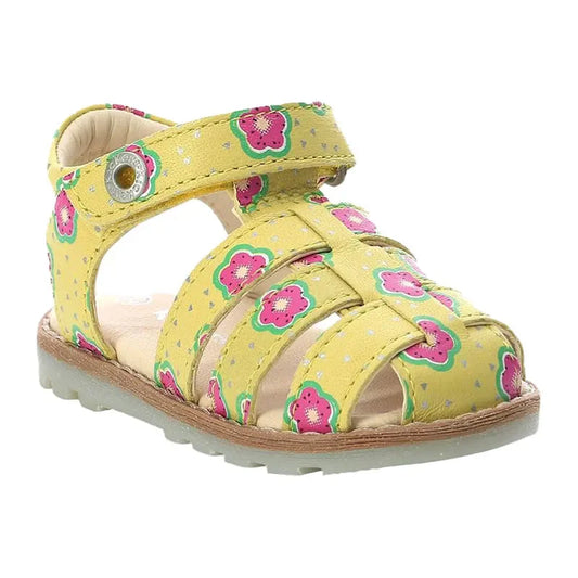 Kickers Kickers Παιδικά Δερμάτινα Παπουτσοπέδιλα Ανατομικά για Κορίτσια Κίτρινο Πέδιλο Κορίτσι / Sandals Girl kic-895194-10-72-0-1727