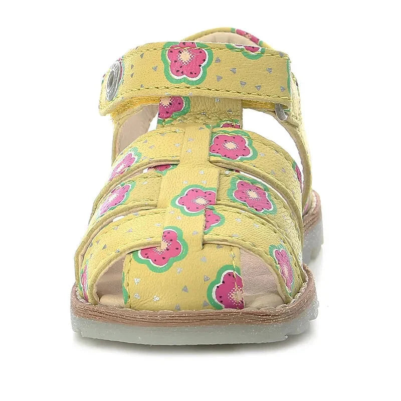 Kickers Kickers Παιδικά Δερμάτινα Παπουτσοπέδιλα Ανατομικά για Κορίτσια Κίτρινο Πέδιλο Κορίτσι / Sandals Girl kic-895194-10-72-2-9a72