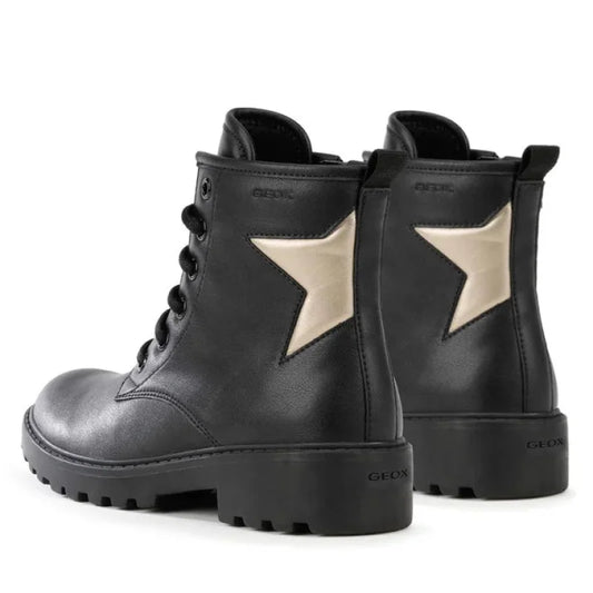 Geox Geox Παιδικά Ανατομικά Μποτάκια με Κορδόνια Μαύρα Μποτάκι Κορίτσι / Boots Girl mpotes-geox-j-casey-girl-j9420g-054aj-c0531-s-black-platinum-0000302506361_1