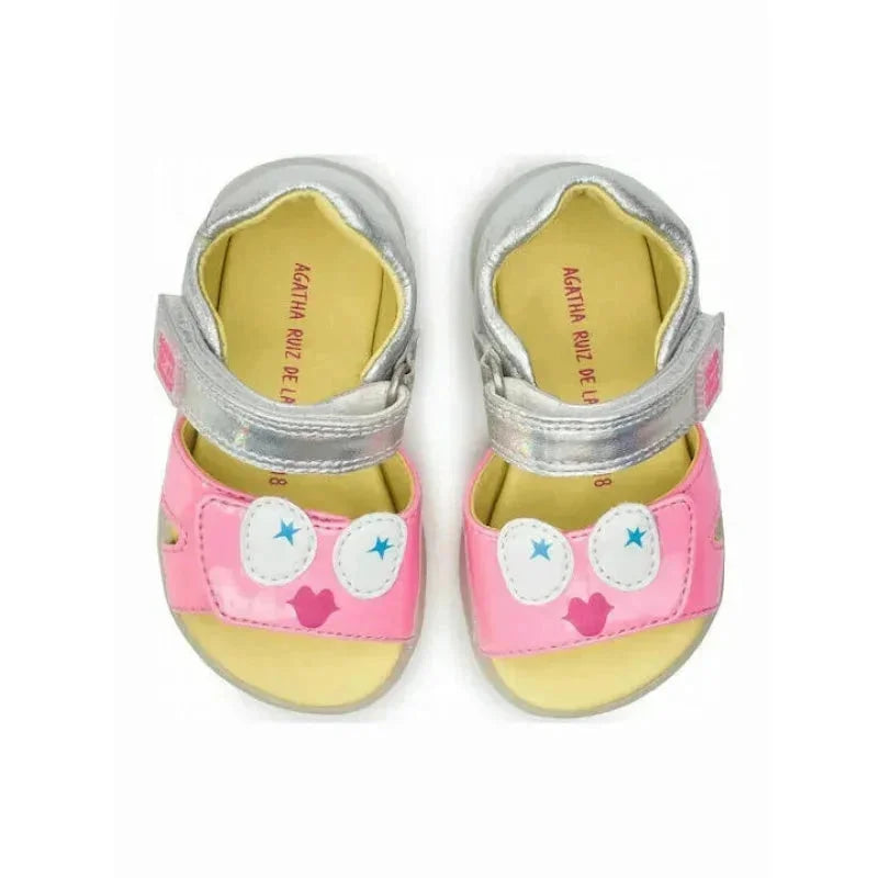 Αgatha Ruiz De La Prada Agatha Ruiz De La Prada Παιδικά Πέδιλα Ασημί Πέδιλο Κορίτσι / Sandals Girl Agatha-Ruiz-De-La-Prada-192909-Silver-Poline-_-_-611