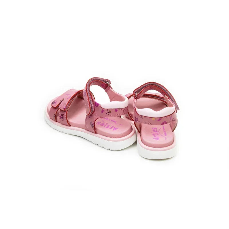 Arties Παιδικά δερμάτινα πέδιλα Arties Κορίτσι Ρόζ Πέδιλο Κορίτσι / Sandals Girl Arties-SS22-22214-2-Pink-Poline-_-_-303