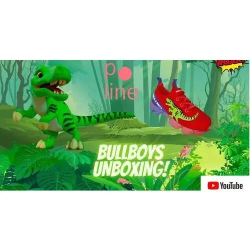 Bull Boys Bull Boys Παιδικά Ανατομικά Sneakers με Δεινόσαυρους και Φωτάκια Κόκκινα Παπούτσι Αγόρι Φωτάκια / Shoes with Lights Boy Bull-Boys-AW22-BB2130-AD01-Red-Poline-_-_-302