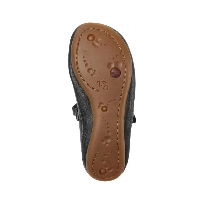 Camper Camper Δερμάτινες Παιδικές Ανατομικές Soft Μπαλαρίνες για Κορίτσια Μαύρες Μπαρέτα/ Ballerina / Flat Shoes Girl Camper-AW22-K800464-001-Black-Poline-_-_-853