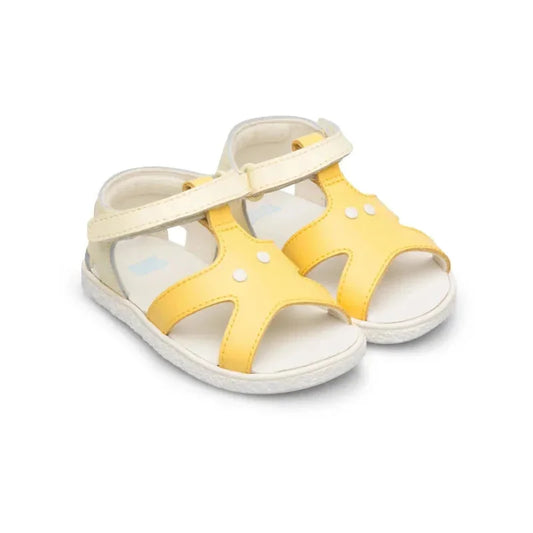 Camper Camper Παιδικά Πέδιλα Twins Δερμάτινα Ανατομικά για Κορίτσια Κίτρινα Πέδιλο Κορίτσι / Sandals Girl Camper-K800444-002-Beige-Yellow-Poline-_-_-309