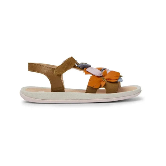 Camper Camper Παιδικά Δερμάτινα Πέδιλα Ανατομικά για Κορίτσια Καφέ Πέδιλο Κορίτσι / Sandals Girl Camper-SS22-K800502-001-Brown-Poline-_-_-750