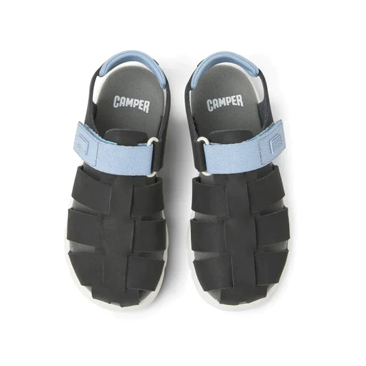 Camper Camper Παιδικά Δερμάτινα Παπουτσοπέδιλα Oruga Ανατομικά για Αγόρια Μαύρα Πέδιλο Αγόρι / Sandals Boy Camper-SS23-K800242-021-Black-Poline-_-_-47