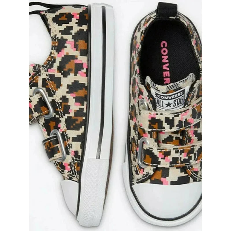 Converse All Star Converse Παιδικά Sneakers Chuck Taylor Print 2V C με Σκρατς για Κορίτσια Καφέ Πάνινα Κορίτσι / Canvas Girl Converse-770169C-Animal-Print-Poline-_-_-568
