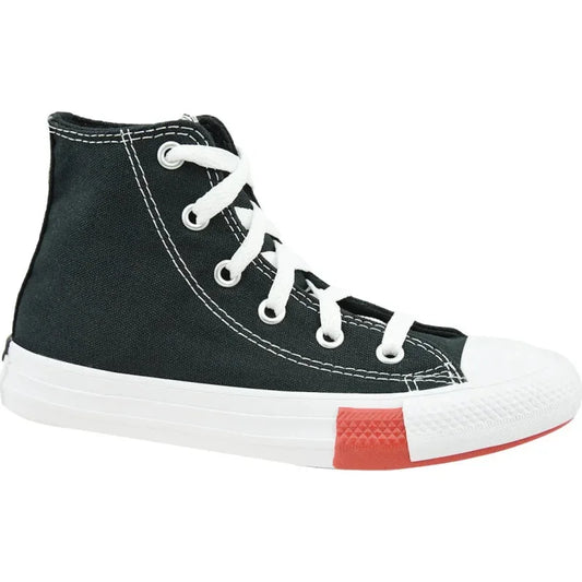 Converse All Star Converse Παιδικά Sneakers High Chuck Taylor High Print C για Αγόρι Μαύρα Πάνινα Αγόρι /Canvas Boy Converse-Chuck-Taylor-All-Star-Hi-366988C-Black-Poline-_-_-178