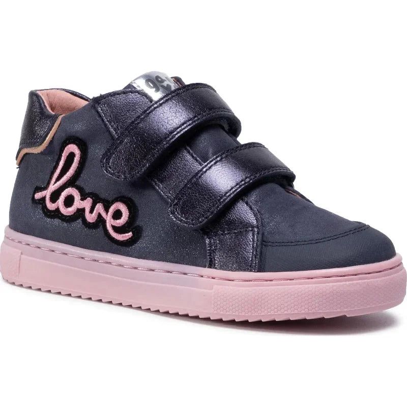 Garvalin Garvalin Παιδικό Δερμάτινο Μποτάκι με Αυτοκόλλητο για Κορίτσια Μπλε Μποτάκι Κορίτσι / Boots Girl Garvalin-201361-Blue-Poline-_-_-784