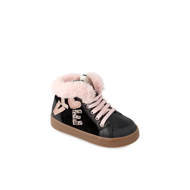 Garvalin Garvalin Ανατομικά Δερμάτινα Παιδικά Μποτάκια με Κορδόνια και Φερμουάρ Μαύρα Μποτάκι Κορίτσι / Boots Girl Garvalin-AW23-221540-Black-Poline-_-_-318
