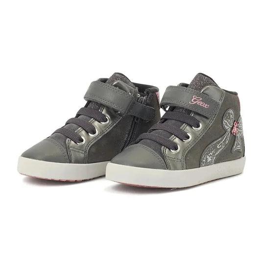 Geox Geox Παιδικά Sneakers High Kilwi για Κορίτσι Γκρι Μποτάκι Κορίτσι / Boots Girl Geox-AW23-B26D5A-077AJ-C1377-Grey-Pink-Poline-_-_-24