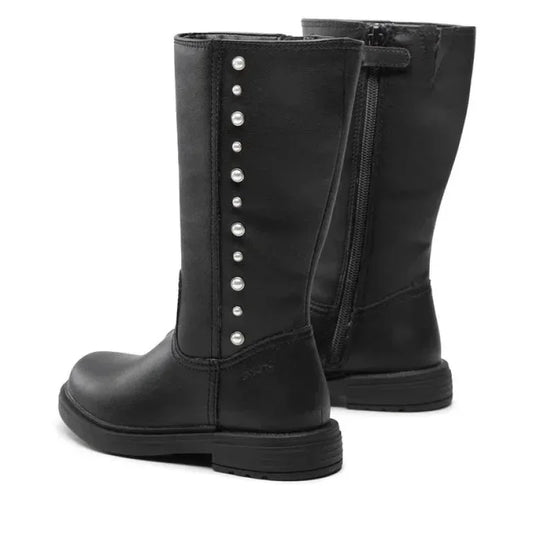 Geox Geox Eclair Ανατομικές Παιδικές Μπότες με Φερμουάρ Μαύρες Μποτάκι Κορίτσι / Boots Girl Geox-AW23-J269QO-000BC-C9999-Black-Poline-_-_-824
