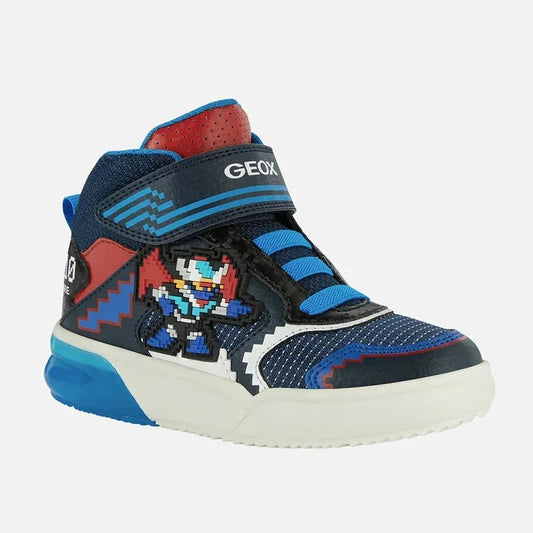 Geox Geox Παιδικά Sneakers High Grayjay Ανατομικά με Φωτάκια Μπλε Παπούτσι Αγόρι Φωτάκια / Shoes with Lights Boy Geox-AW23-J269YB-0FUFE-C0693-Navy-Poline-_-_-521