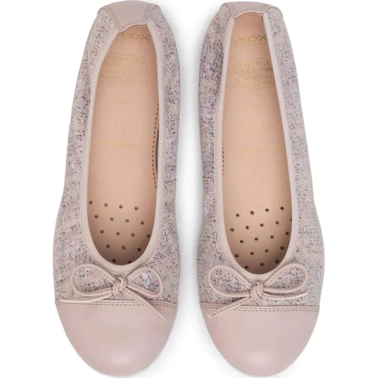Geox Geox Παιδικές Μπαλαρίνες Ανατομικές Δερμάτινες Ροζ Plie Μπαρέτα/ Ballerina / Flat Shoes Girl Geox-J0255C-007BC-C8172-Pink-Poline-_-_-804