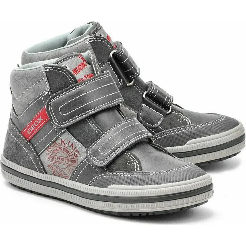 Geox Geox Elvis Παιδικά Αγορίστικα Μποτάκια Ανατομικά Γκρι Μποτάκι Αγόρι / Boots Boys Geox-J44A4A-05422-C0047-Grey-Poline-_-_-105