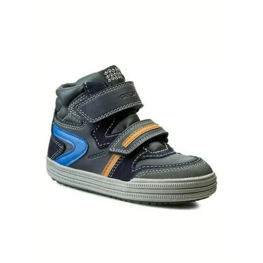 Geox Geox Παιδικά Δερμάτινα Μποτάκια με Σκρατς για Αγόρια Σκούρο μπλε Μποτάκι Αγόρι / Boots Boys Geox-J54A4E-05422-C4226-Navy-Royal-Poline-_-_-659