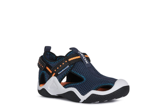 Geox Geox Παπουτσοπέδιλα Wader Ανατομικά Μπλε Πέδιλο Αγόρι / Sandals Boy Geox-SS23-J1530A-00014-C4074-Navy-Orange-Poline-_-_-943