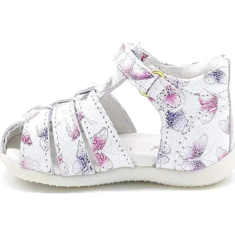 Kickers Kickers Παιδικά Δερμάτινα Παπουτσοπέδιλα Ανατομικά Λευκά Πέδιλο Κορίτσι / Sandals Girl Kickers-785382-10-33-White-Poline-_-_-463