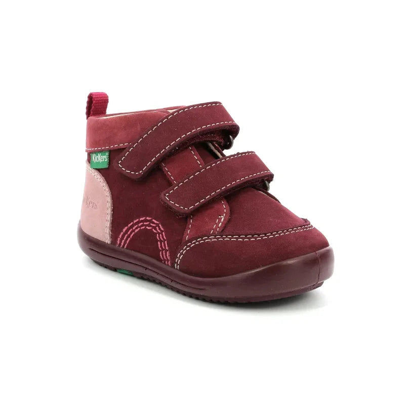 Kickers Kickers Kinop Ανατομικά Δερμάτινα Παιδικά Μποτάκια με Σκρατς Μπορντω Ροζ Μποτάκι Κορίτσι / Boots Girl Kickers-AW22-878660-10-182-Bordeaux-Rose-Poline-_-_-495