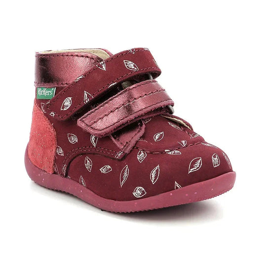 Kickers Kickers Bonkro 2 Δερμάτινα Παιδικά Μποτάκια με Σκρατς Μπορντό Μποτάκι Κορίτσι / Boots Girl Kickers-AW23-910351-10-183-Bordeaux-Poline-_-_-155