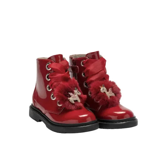 Lelli Kelly Lelli Kelly Ανατομικά Δερμάτινα Παιδικά Αρβυλάκια με Φερμουάρ Κόκκινα Μποτάκι Κορίτσι / Boots Girl Lelli-Kelly-AW22-LK4520-FD01-Red-Poline-_-_-449