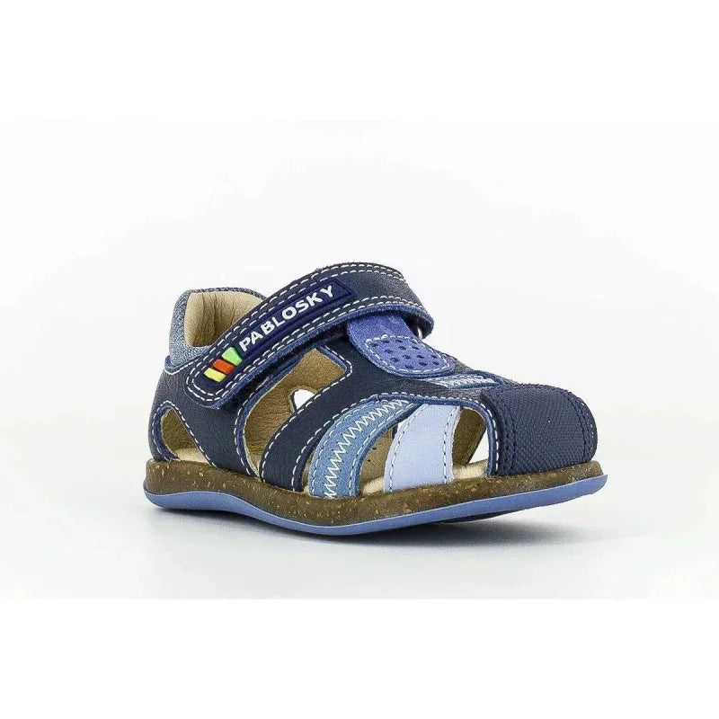 Pablosky Pablosky Παιδικά Δερμάτινα Ανατομικά Παπουτσοπέδιλα για αγόρια Μπλε navy Πέδιλο Αγόρι / Sandals Boy Pablosky-099325-Navy-Poline-_-_-279