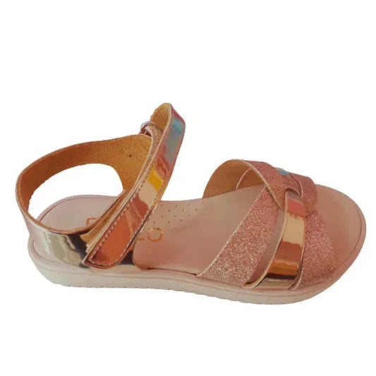 Ricco Ricco Παιδικά Ελληνικά Δερμάτινα Πέδιλα Χειροποίητα Ανατομικά για Κορίτσια Χαλκος Πέδιλο Κορίτσι / Sandals Girl Ricco-SS22-30177-Bronze-Poline-_-_-576