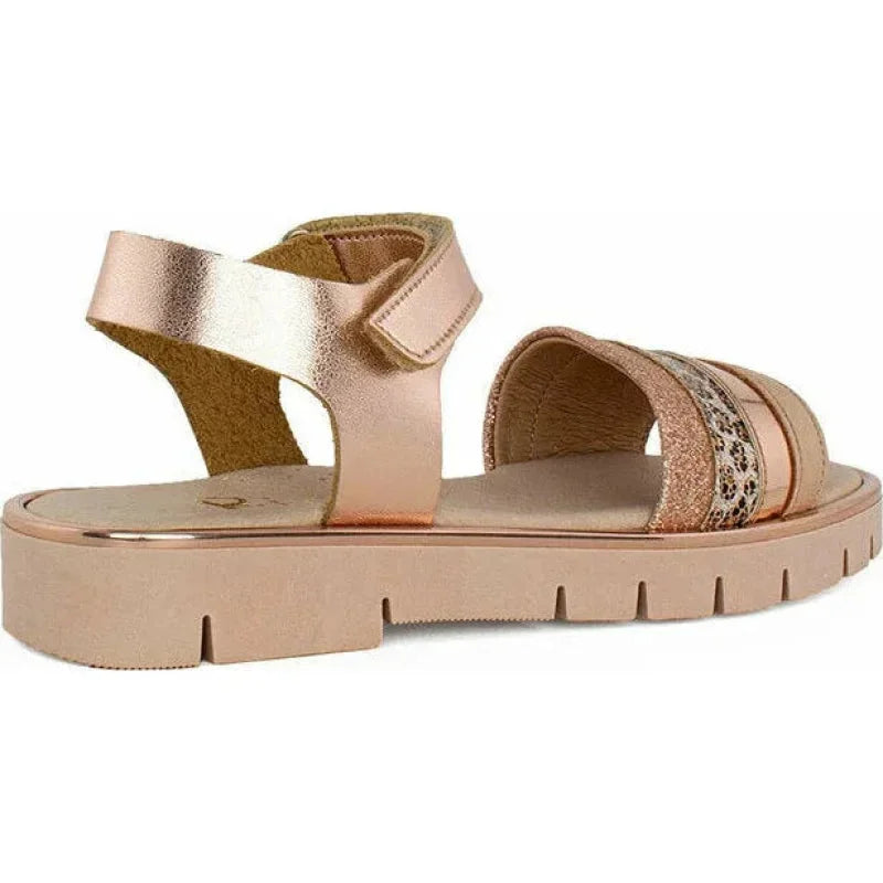 Ricco Ricco Παιδικά Ελληνικά Δερμάτινα Πέδιλα Χειροποίητα Ανατομικά για Κορίτσια Ροζ Πέδιλο Κορίτσι / Sandals Girl Ricco-handmade-3091-Pink-Poline-_-_-901