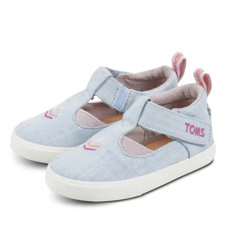Toms Toms Παιδικές Εσπαντρίγιες Μπαρέτες Μπλε Εσπαντρίγιες Κορίτσι / Espadrilles Girl Toms-10013300-Blue-Poline-_-_-349