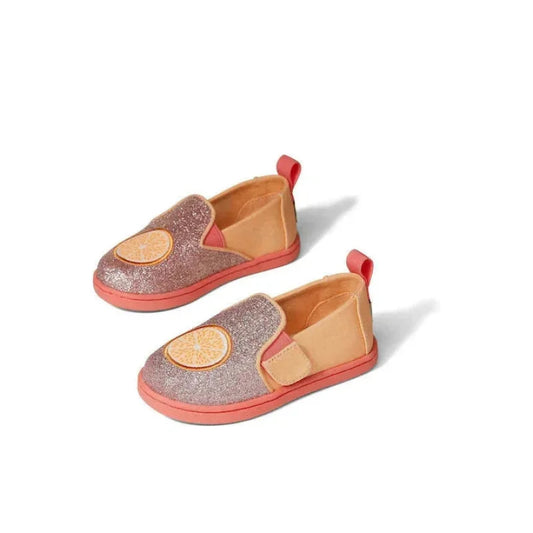 Toms Toms Παιδικές Εσπαντρίγιες με Σκρατς Πορτοκαλί Tiny Alpargata Print Εσπαντρίγιες Κορίτσι / Espadrilles Girl Toms-10016428-Pink-Poline-_-_-990