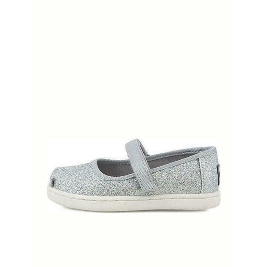 Toms Toms Παιδικές Μπαλαρίνες με Σκρατς Υφασμάτινες Ασημί Mary Jane Iridescent Εσπαντρίγιες Κορίτσι / Espadrilles Girl Toms-SS23-10011521-Silver-Poline-_-_-4
