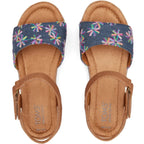 Toms Toms Youth Diana Floral Embroidered εφηβικό πέδιλο Ανατομικό για Κορίτσια Μπλε Πέδιλο Κορίτσι / Sandals Girl 10020537_Youth_Diana_NavyEmbroideredFloralCanvas_T