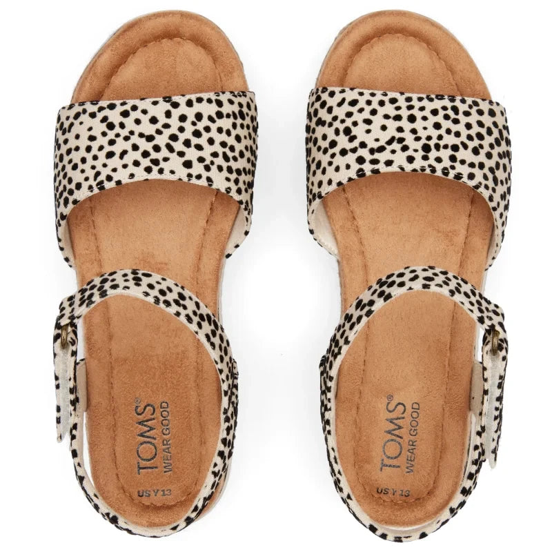 Toms Toms Youth Diana Mini Cheetah Πέδιλο για Κορίτσια - Ανατομικό Μπεζ Πέδιλο Κορίτσι / Sandals Girl 10020610_Youth_Diana_FogFlockedMiniCheetah_T