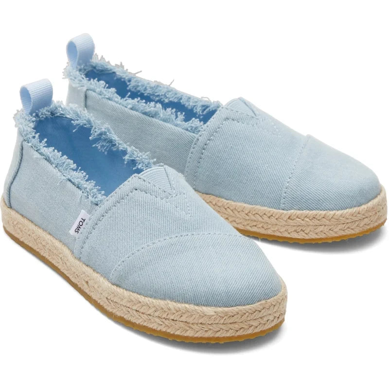 Toms Toms Εφηβικές Ανατομικές Εσπαντρίγιες για Κορίτσια Σιέλ Εσπαντρίγιες Κορίτσι / Espadrilles Girl 10020625_Youth_Alpargata_RopePastelBlueWashedDenim_F_d3914e76-154b-47a4-a75b-198046473ee9