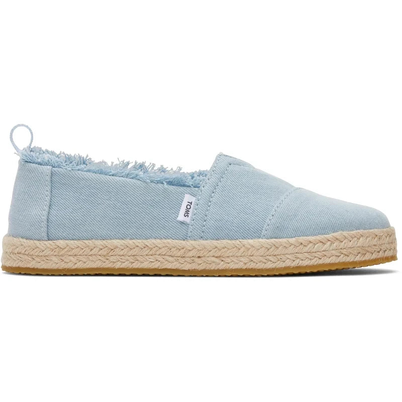 Toms Toms Εφηβικές Ανατομικές Εσπαντρίγιες για Κορίτσια Σιέλ Εσπαντρίγιες Κορίτσι / Espadrilles Girl 10020625_Youth_Alpargata_RopePastelBlueWashedDenim_S