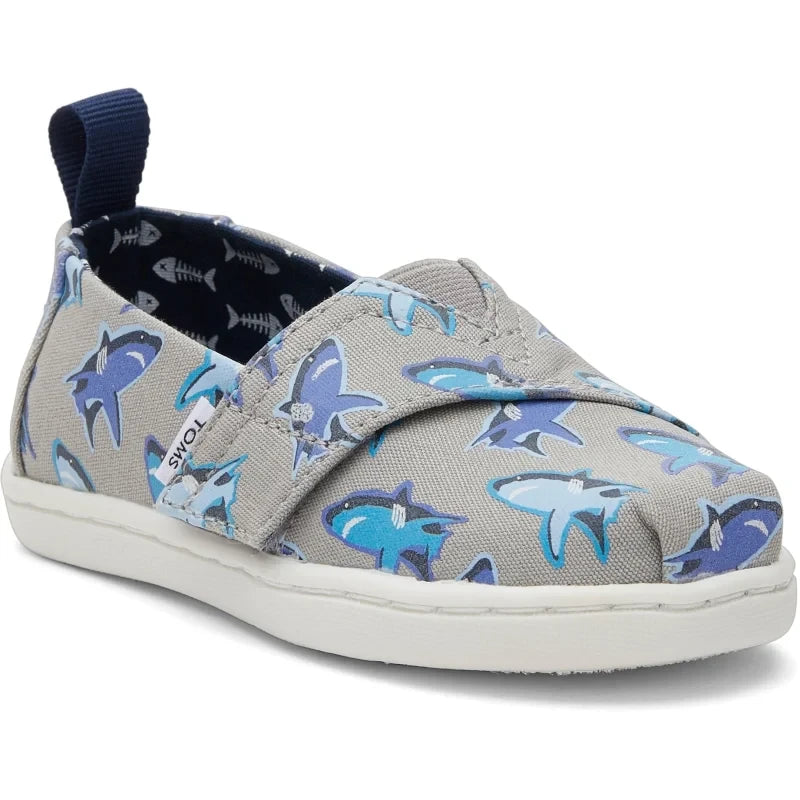 Toms Toms Παιδικές Εσπαντρίγιες με Σκρατς Γκρι Εσπαντρίγιες Αγόρι / Espadrilles Boy 10020626_Tiny_Alpargata_DrizzleGreyGlowInTheDarkGreatWhiteShark_45