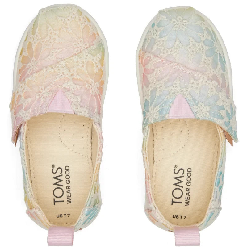 Toms Toms Παιδική Υφασμάτινη Εσπραντρίγια για Κορίτσια Λουλουδάτη Εσπαντρίγιες Κορίτσι / Espadrilles Girl 10020629_Tiny_Alpargata_ParfaitPinkOmbreFloralLace_T