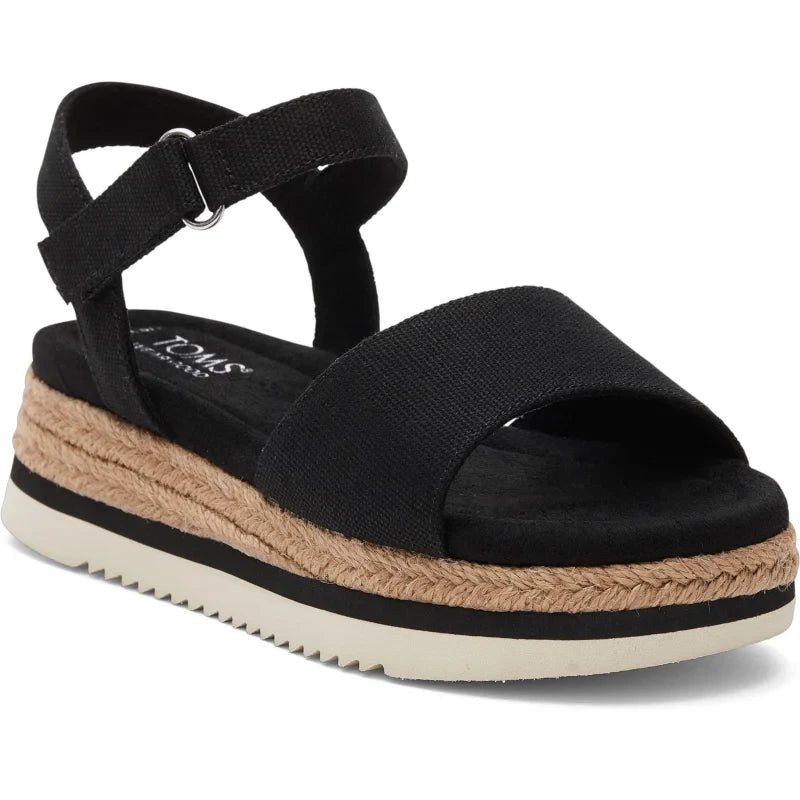 Toms Toms Youth Diana Κορίτσια Ανατομικό Πέδιλο Μαύρο Πέδιλο Κορίτσι / Sandals Girl 10020642_Youth_Diana_BlackCanvas_45