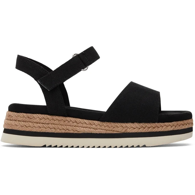 Toms Toms Youth Diana Κορίτσια Ανατομικό Πέδιλο Μαύρο Πέδιλο Κορίτσι / Sandals Girl 10020642_Youth_Diana_BlackCanvas_S