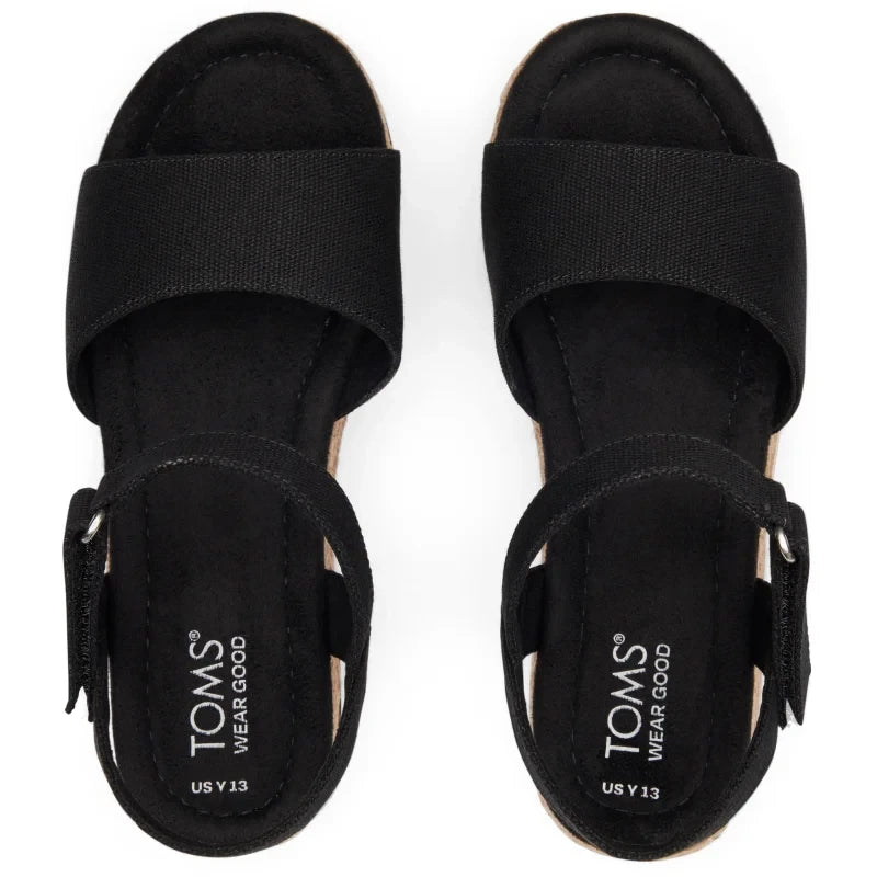 Toms Toms Youth Diana Κορίτσια Ανατομικό Πέδιλο Μαύρο Πέδιλο Κορίτσι / Sandals Girl 10020642_Youth_Diana_BlackCanvas_T