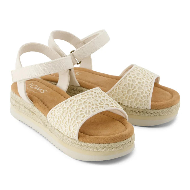 Toms Toms εφηβικό πέδιλο Ανατομικό για Κορίτσια μπέζ Πέδιλο Κορίτσι / Sandals Girl 10022067_Y_Girl_Diana_NaturalMoroccanCrochet_F