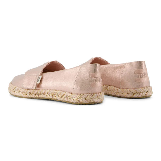 Toms Toms Παιδικές Υφασμάτινες Εσπαντρίγιες για Κορίτσια Ρόζ Χρυσό Εσπαντρίγιες Κορίτσι / Espadrilles Girl 10022086_Y_Girl_AlpargataRope2_PaleRoseMetallicridescentPU_B